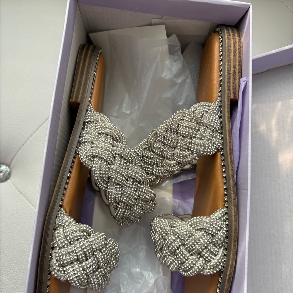 Madden Girl Metallic Braided Sandals